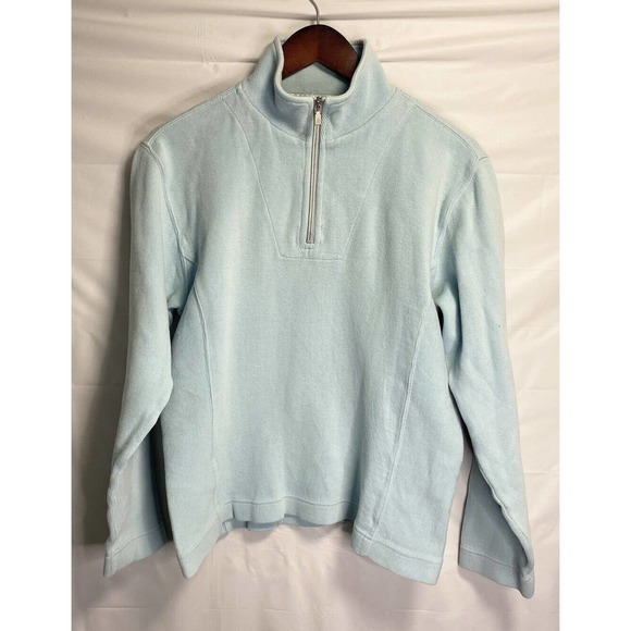 Tommy Bahama Womens 1/4‎ Zip Stretch Pullover Sweater Mint Teal Blue Size Small - Picture 1 of 3